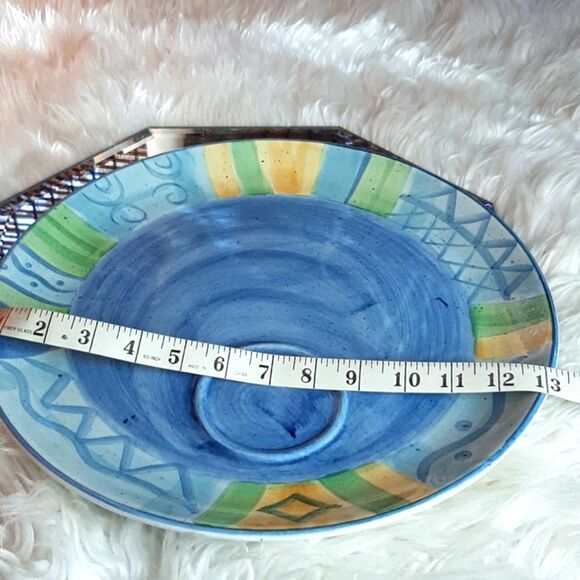 Living Art  Hand Painted Ceramic‎ Serving  Tray    New - Picture 9 of 9